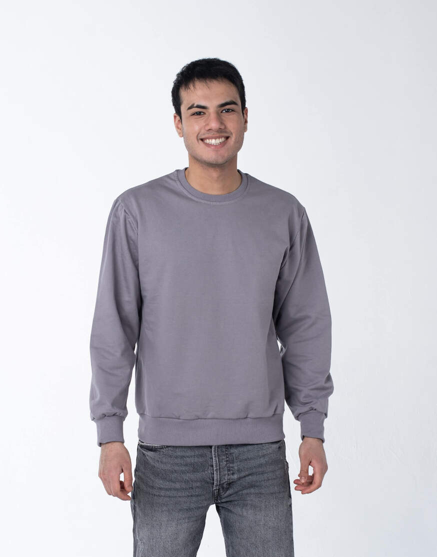 Светло-серый свитшот мужской оптом